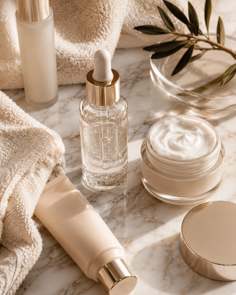 sérum de niacinamida aplicado na rotina diária de skincare