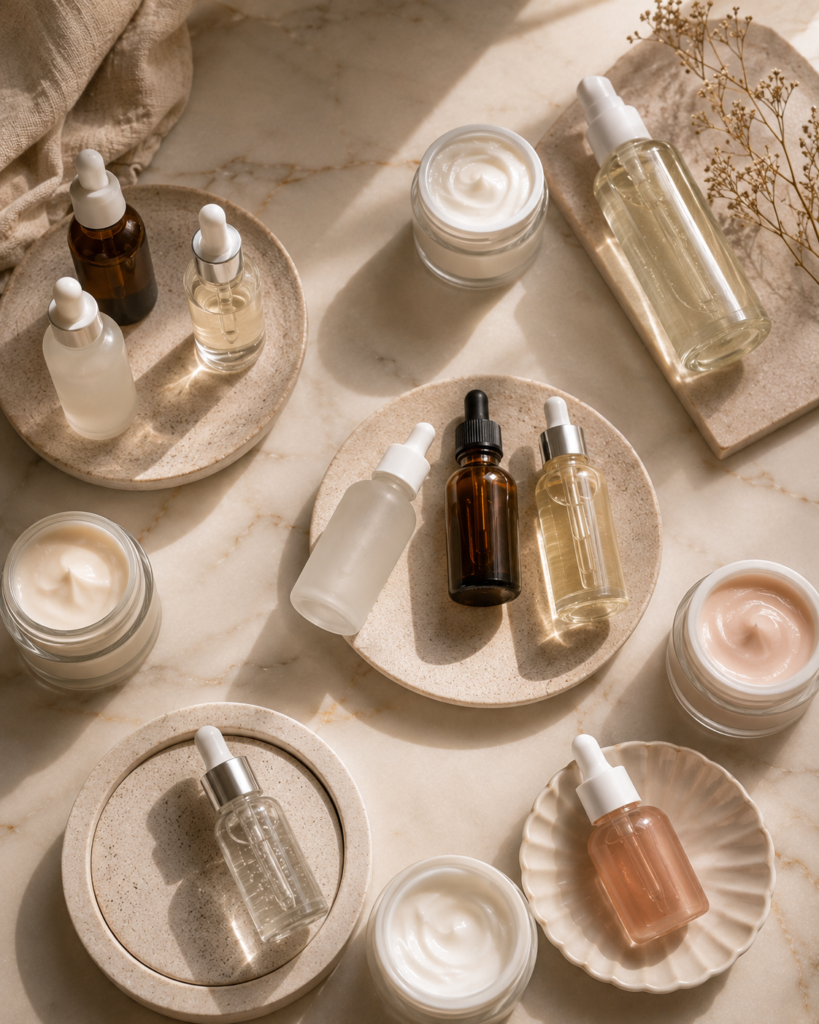 tabela de combinações de ingredientes de skincare: o que misturar e o que evitar