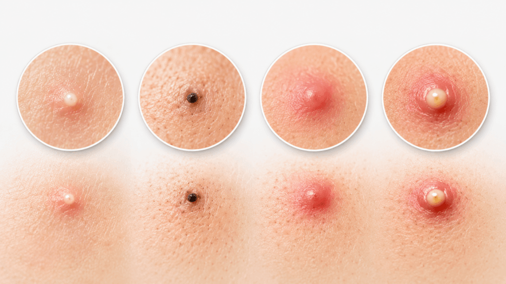tipos de acne e formação no folículo piloso