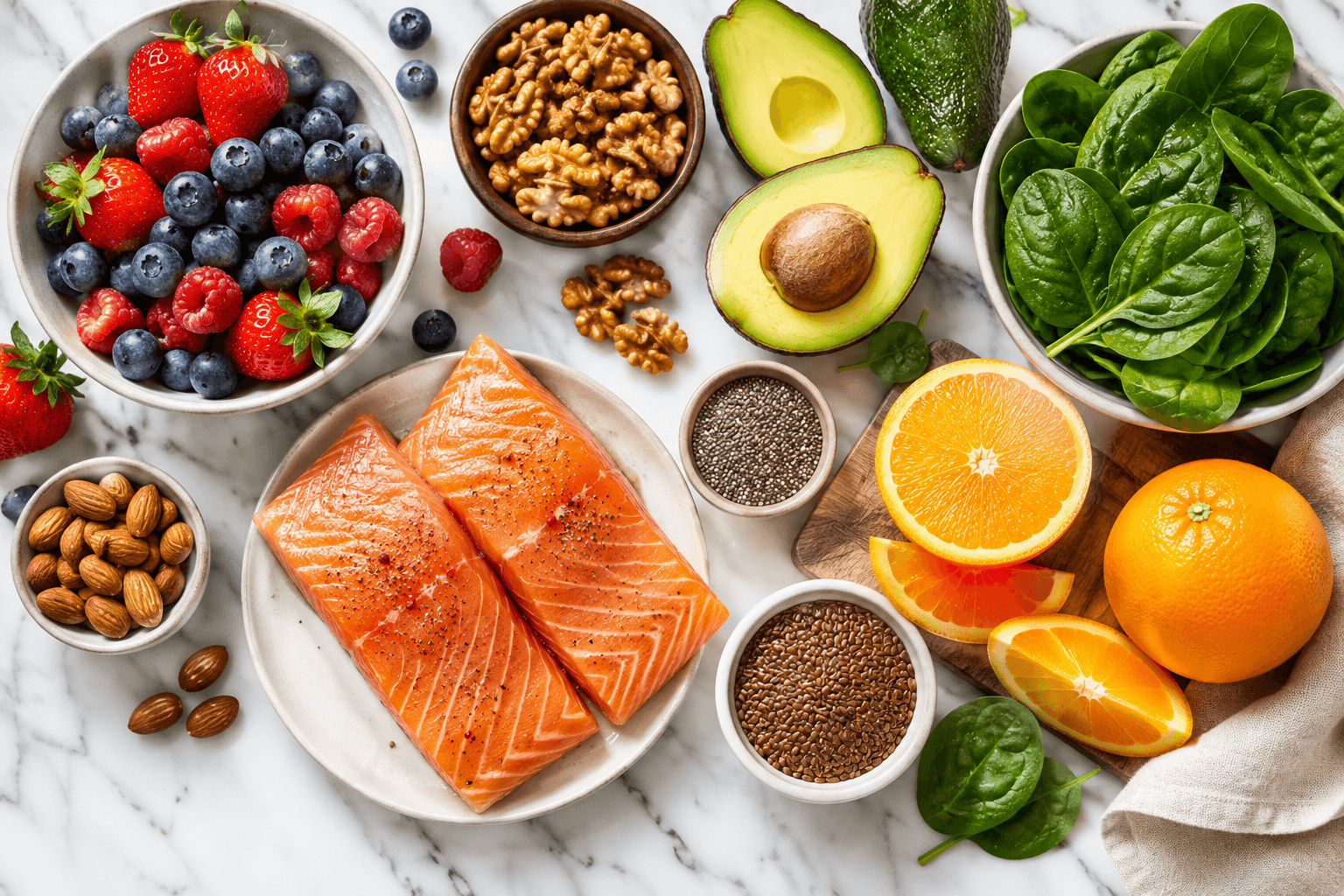 alimentos para a pele frutas e vegetais saudáveis
