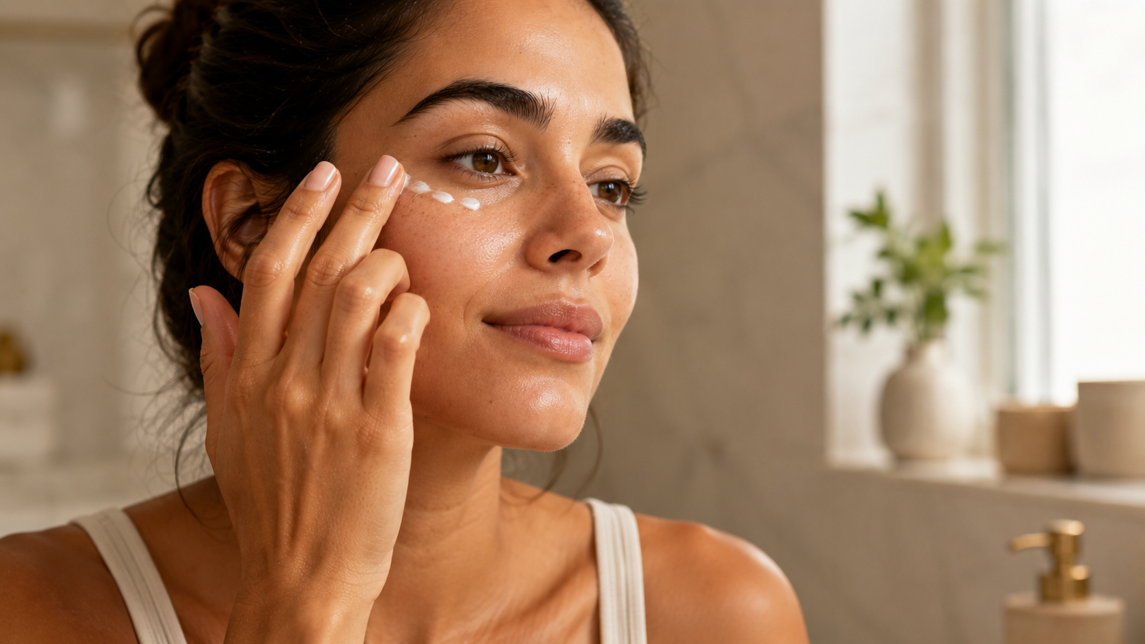 como aplicar creme para area dos olhos