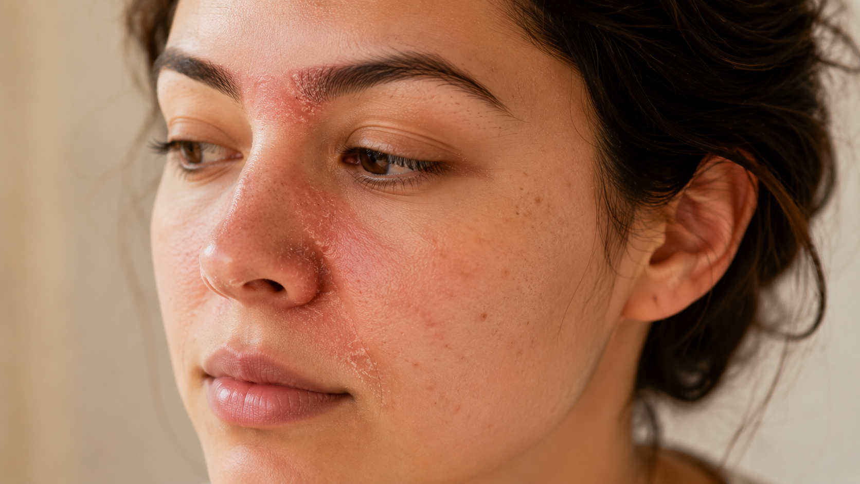dermatite seborreica no rosto vermelhidão descamação