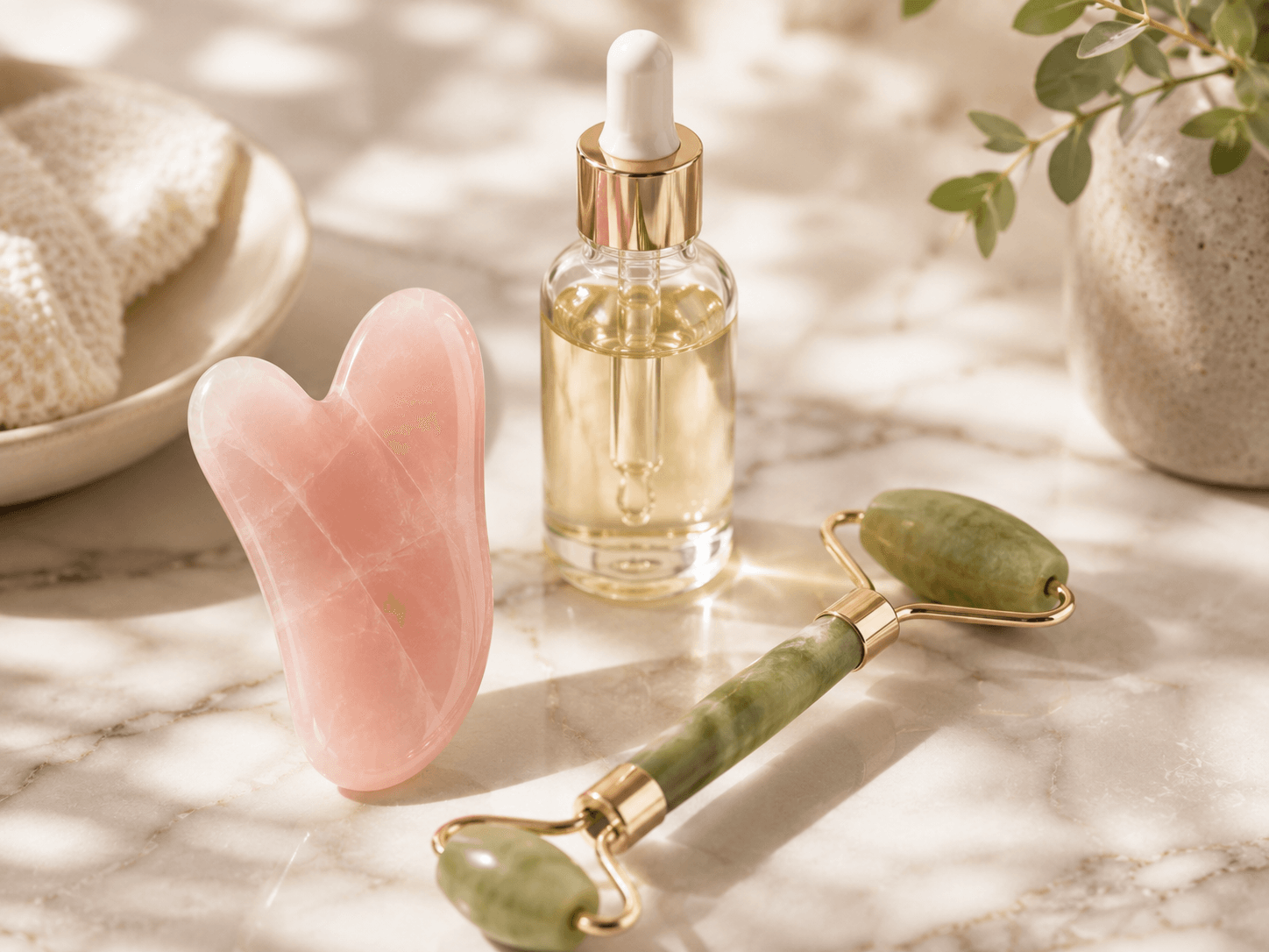 gua sha pedras quartzo jade skincare