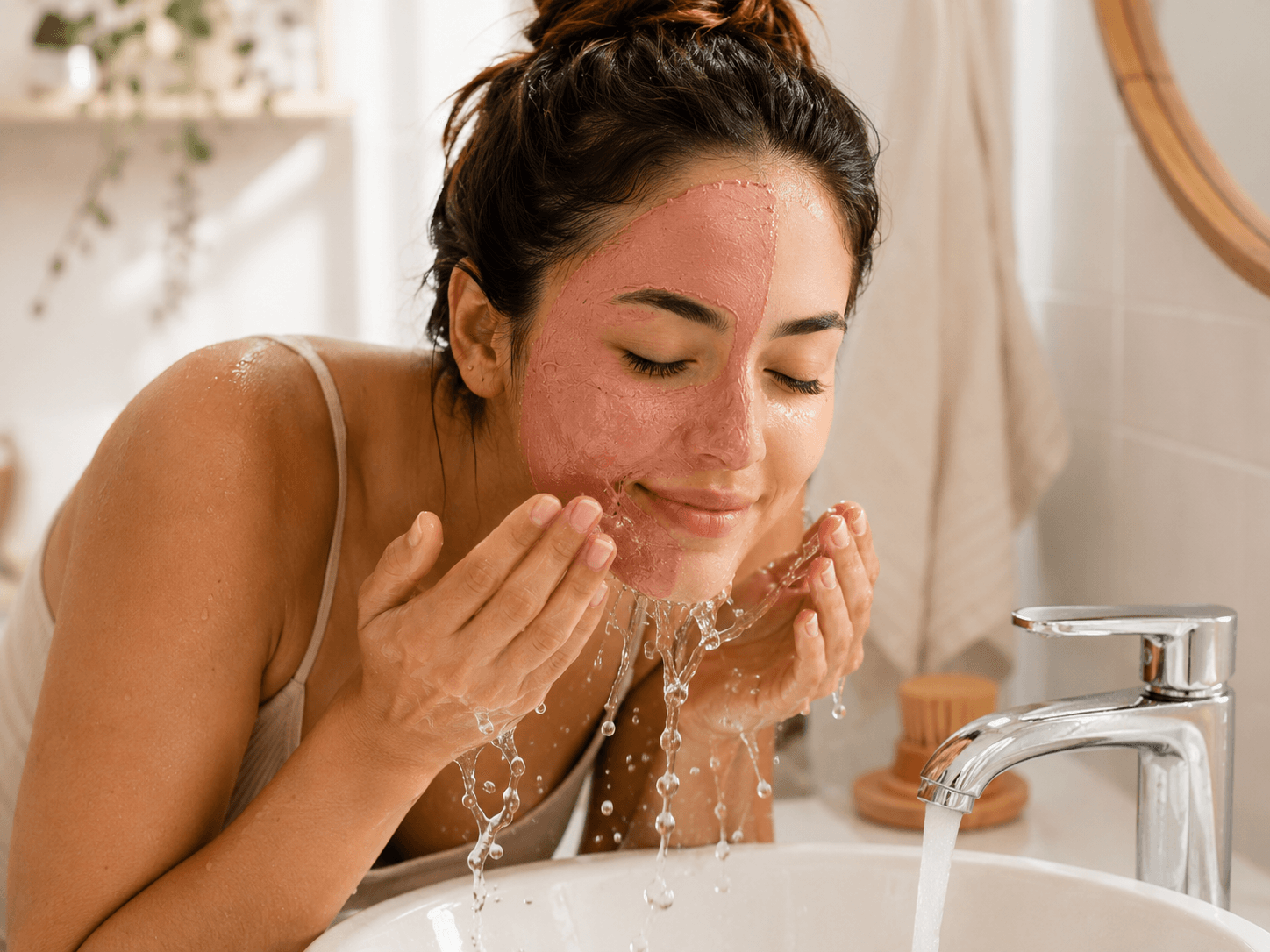como remover máscara facial de argila