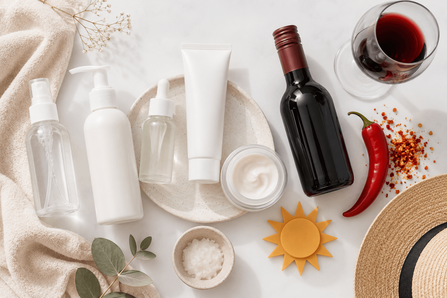 gatilhos da rosácea no rosto álcool sol comida quente