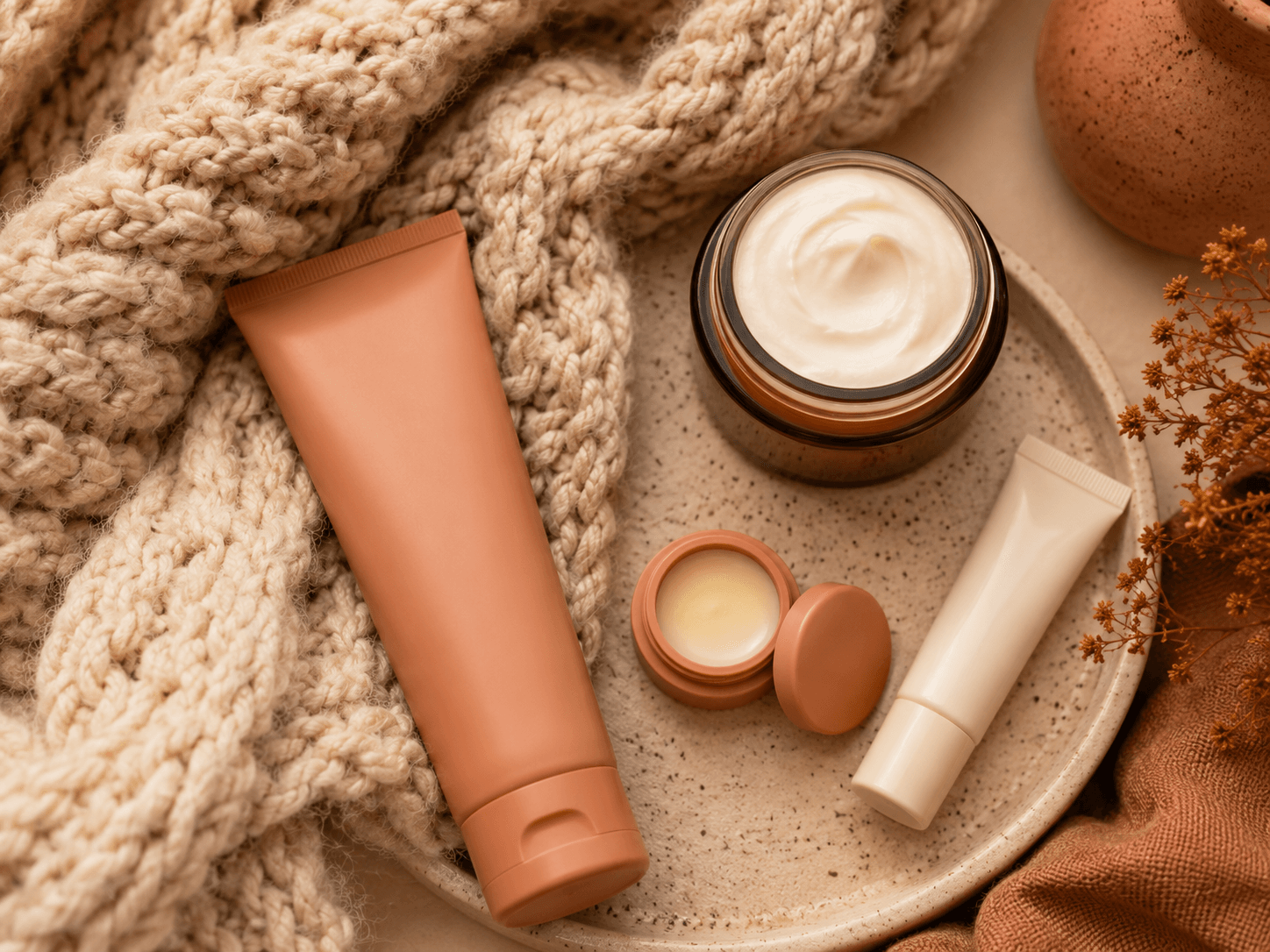 produtos de skincare no inverno