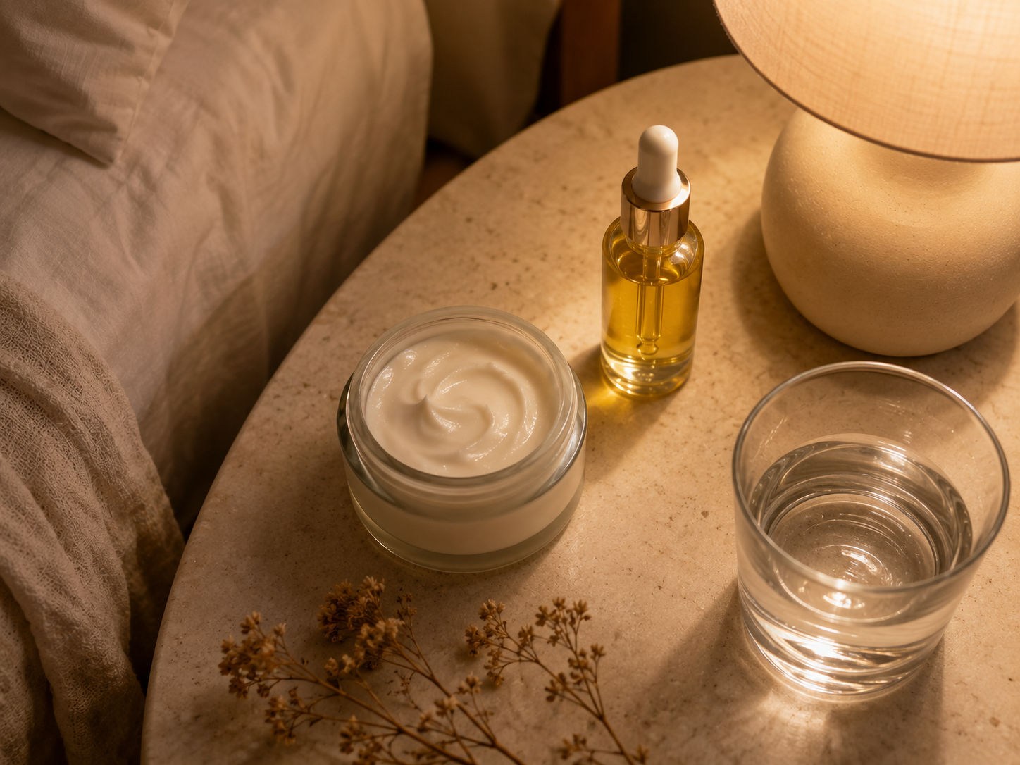 rotina noturna skincare pele seca