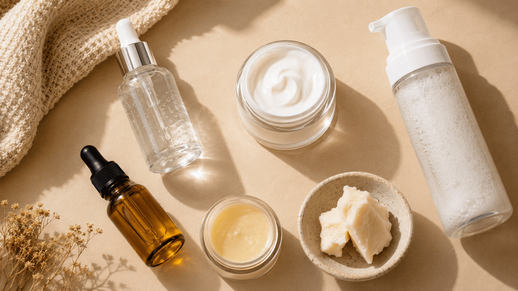 ingredientes essenciais skincare pele seca